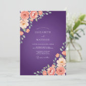 Invitation Mariage peint à l'abricot violet (Debout devant)