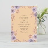 Invitation Mariage peint à l'améthyste d'abricot (Debout devant)