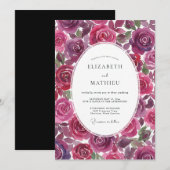 Invitation Mariage peint à l'améthyste de Bourgogne (Devant / Derrière)