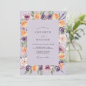 Invitation Mariage peint à l'améthyste et à l'abricot (Debout devant)