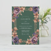 Invitation Mariage peint à l'améthyste et cuivre (Debout devant)