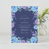 Invitation Mariage peint à l'améthyste indigo (Debout devant)