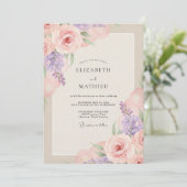 Invitation Mariage peint à l'Améthyste Rosée (Debout devant)