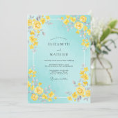 Invitation Mariage Peint à l'Aquarelle Citron (Debout devant)