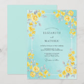 Invitation Mariage Peint à l'Aquarelle Citron (Devant / Derrière)