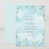 Invitation Mariage Peint à l'Aquarelle Poudrée (Devant / Derrière)