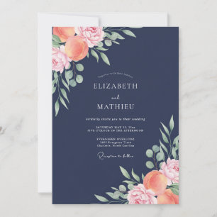 Invitation Mariage peint à l'aube d'abricot