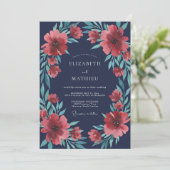 Invitation Mariage peint à l'encre de corail (Debout devant)