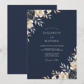 Invitation Mariage Peint à l'Encre d'Ivoire (Devant / Derrière)