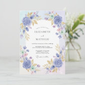 Invitation Mariage Peint à l'Or du Bleuet (Debout devant)