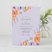 Invitation Mariage peint à l'orange lilas (Debout devant)