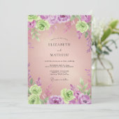 Invitation Mariage Peint à l'Orchidée Lime (Debout devant)