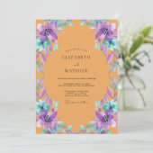 Invitation Mariage Peint Ambre Violet (Debout devant)