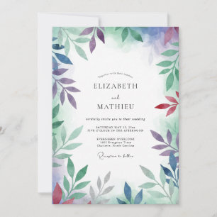 Invitation Mariage peint Améthyste Bourgogne