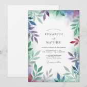 Invitation Mariage peint Améthyste Bourgogne (Devant / Derrière)