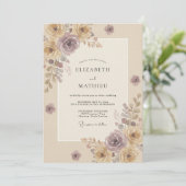 Invitation Mariage Peint Améthyste Champagne (Debout devant)