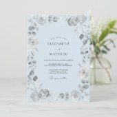 Invitation Mariage Peint Argent Poudré (Debout devant)