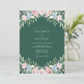 Invitation Mariage peint au Bleuet de la Forêt (Debout devant)
