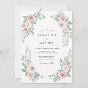 Invitation Mariage Peint au Blush Sage