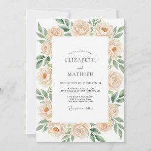 Invitation Mariage peint au Champagne et aux Pêches
