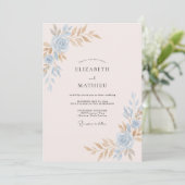 Invitation Mariage peint au Champagne rose (Debout devant)