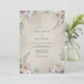 Invitation Mariage peint au Champagne Violet (Debout devant)
