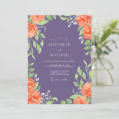 Invitation Mariage peint au corail améthyste (Debout devant)