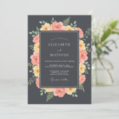 Invitation Mariage peint au corail de charbon (Debout devant)