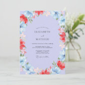 Invitation Mariage peint au corail Pervenche (Debout devant)