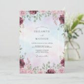 Invitation Mariage Peint au Lavande Prune (Debout devant)