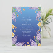 Invitation Mariage Peint au Lilas Bleuet (Debout devant)