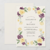 Invitation Mariage peint au maïs violet (Devant / Derrière)