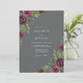 Invitation Mariage Peint au Marron Charbon (Debout devant)