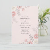 Invitation Mariage peint au pêche tendre (Debout devant)