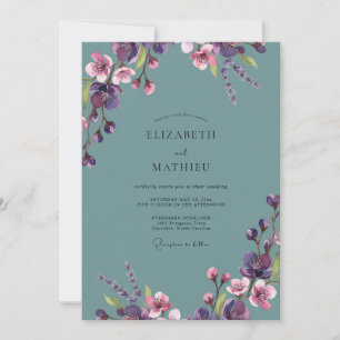 Invitation Mariage Peint au Plum Slate