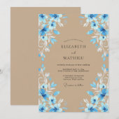 Invitation Mariage Peint au Sable de Bleuet (Devant / Derrière)