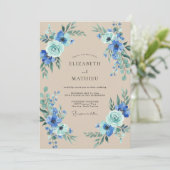 Invitation Mariage Peint au Taupe Saphir (Debout devant)