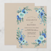Invitation Mariage Peint au Taupe Saphir (Devant / Derrière)