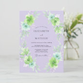 Invitation Mariage Peint au Vert Citron Pervenche (Debout devant)