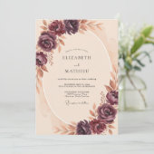 Invitation Mariage Peint aux Prunes Bourguignonnes (Debout devant)