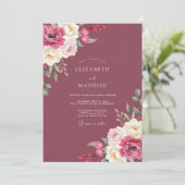 Invitation Mariage peint aux tons de baie profonde (Debout devant)