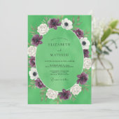 Invitation Mariage peint chartreuse pourpre (Debout devant)