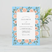 Invitation Mariage Peint Ciel Pêche (Debout devant)