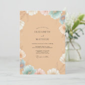 Invitation Mariage Peint dans un Ton Sable Azur (Debout devant)