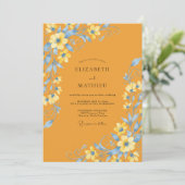 Invitation Mariage peint d'azur doré (Debout devant)