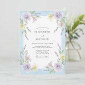 Invitation Mariage Peint de Lavande et de Pervenche (Debout devant)