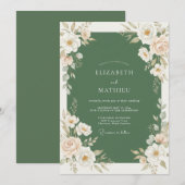 Invitation Mariage Peint de Pêche Mousse (Devant / Derrière)