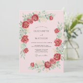 Invitation Mariage peint de rubis cramoisi (Debout devant)