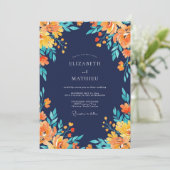 Invitation Mariage peint doré à minuit (Debout devant)