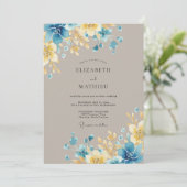 Invitation Mariage peint doré d'azur (Debout devant)
